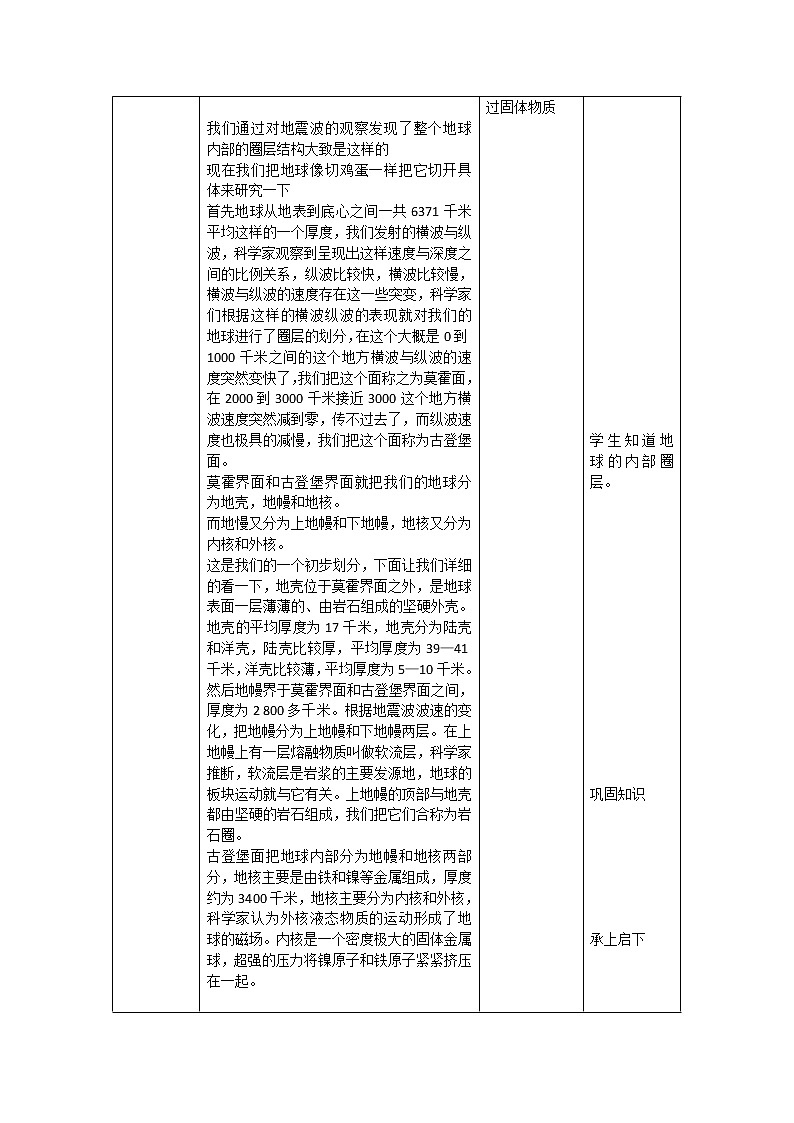 1.4 地球的圈层结构5 教案 高中地理新人教版必修第一册（2021年）03