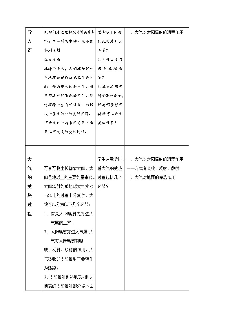 2.2 大气受热过程和大气运动7 教案 高中地理新人教版必修第一册（2021年）02