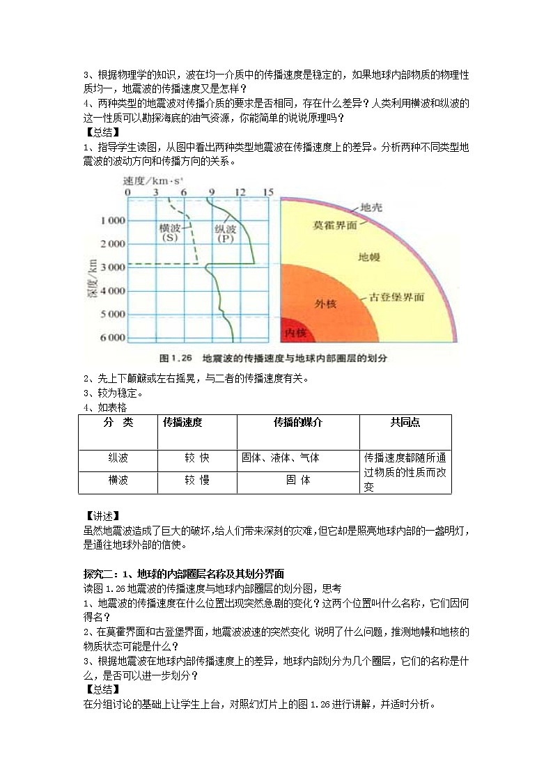 1.4 地球的圈层结构7 教案 高中地理新人教版必修第一册（2021年）02