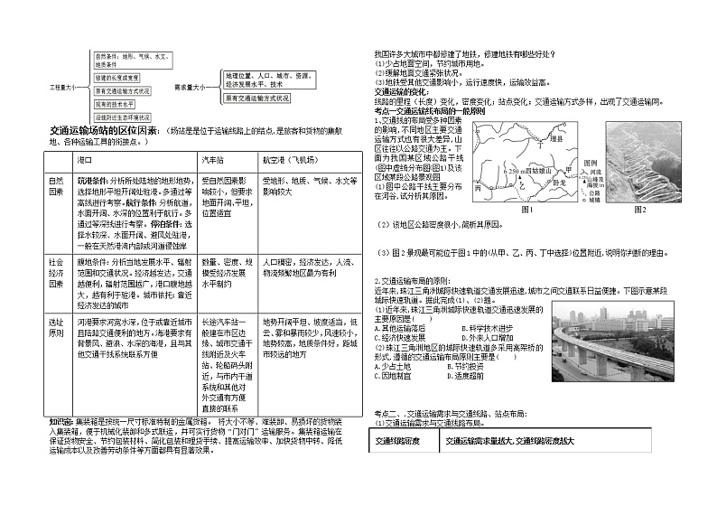 2020-2021学年高中地理新人教版必修第二册 第四章 第一节 区域发展对交通运输布局的影响 导学案02