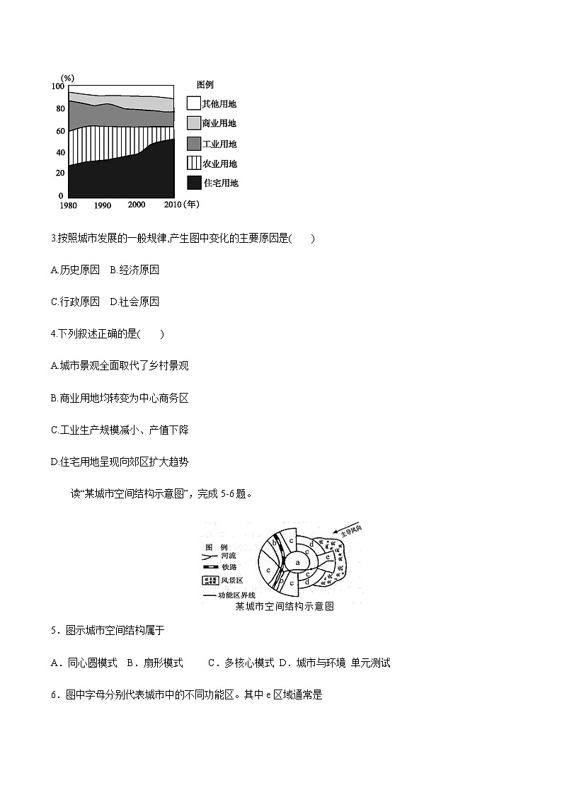 【新教材精创】2.1 城乡空间结构 同步训练（2）-湘教版高中地理必修第二册02