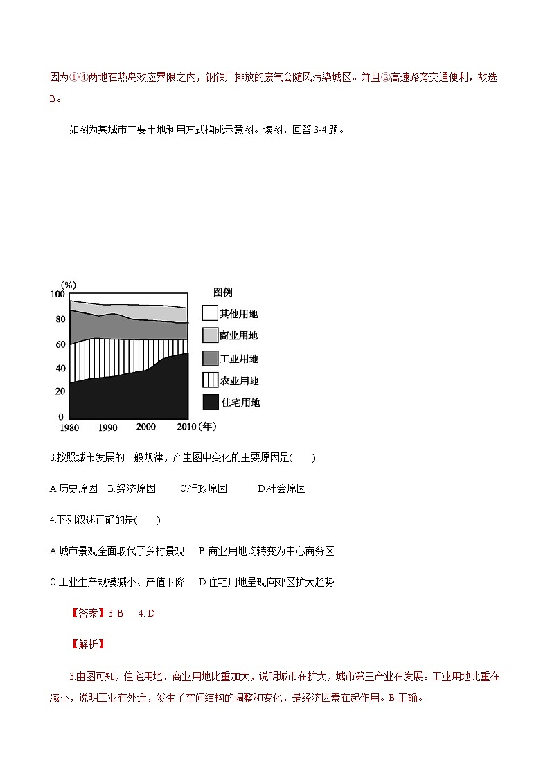 【新教材精创】2.1 城乡空间结构 同步训练（2）-湘教版高中地理必修第二册02