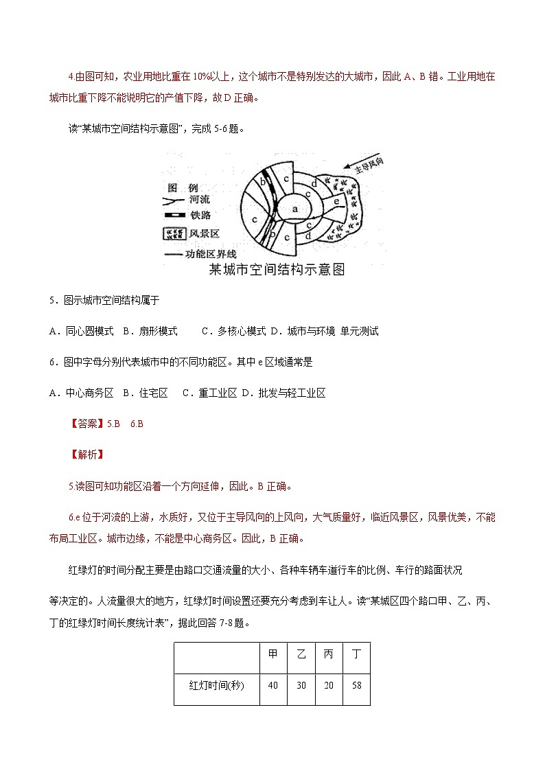 【新教材精创】2.1 城乡空间结构 同步训练（2）-湘教版高中地理必修第二册03