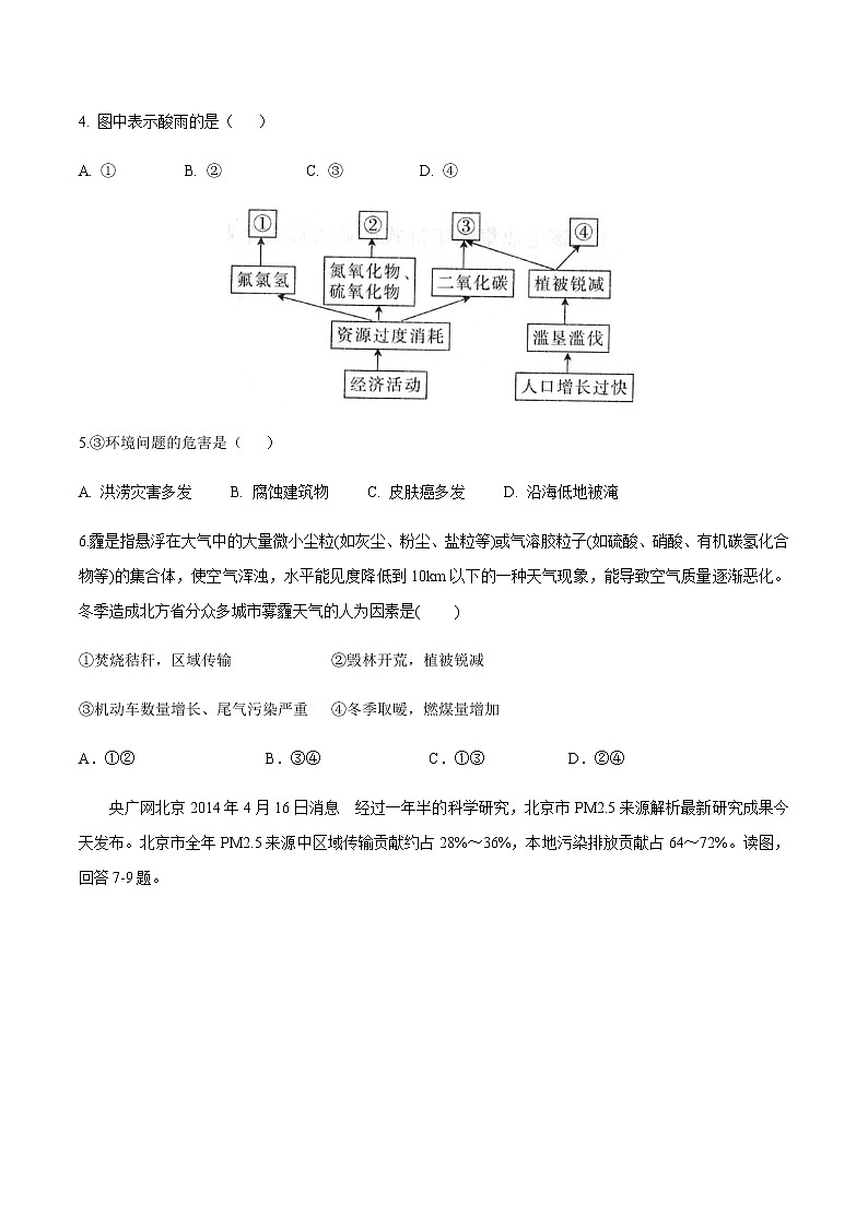 【新教材精创】5.1 人类面临的主要环境问题 同步训练（2）-湘教版高中地理必修第二册02