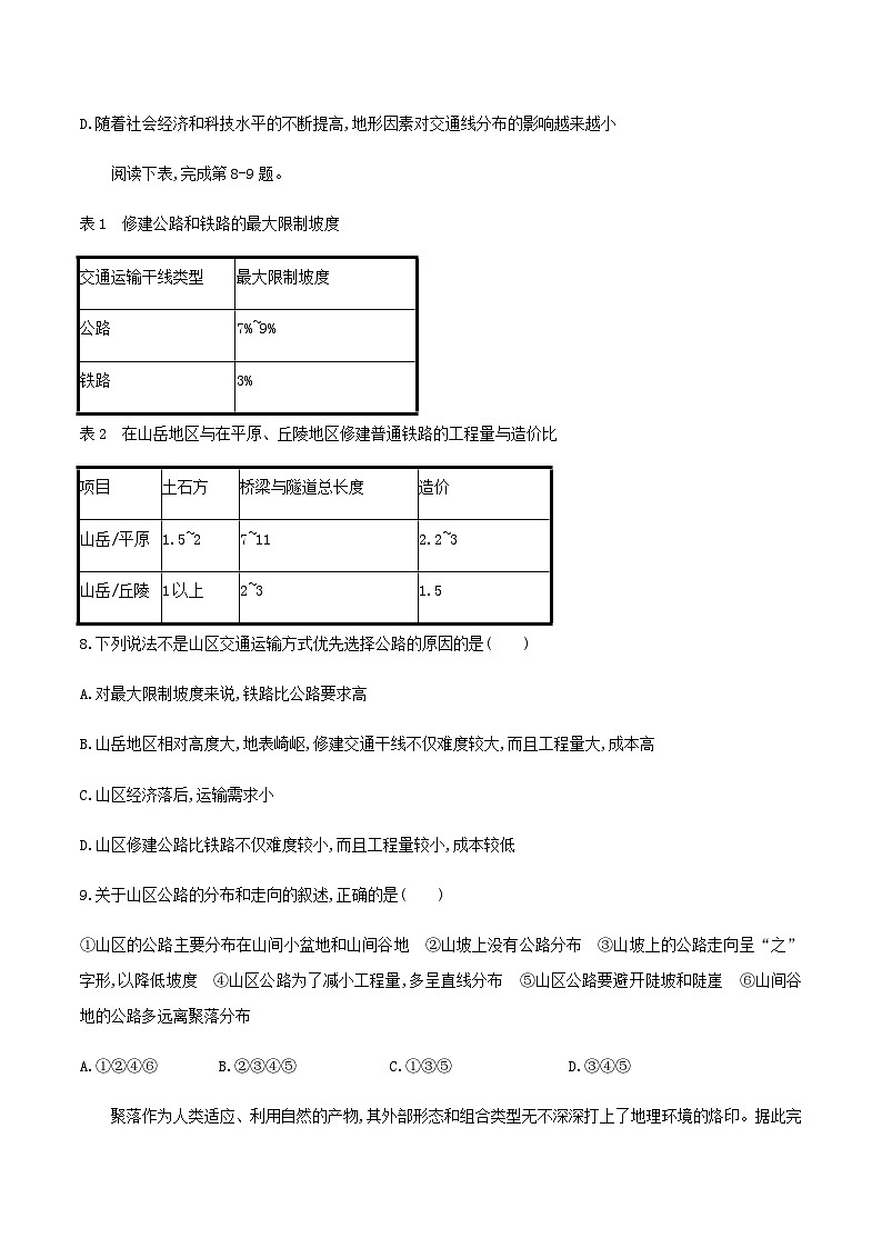 【新教材精创】2.3地表形态与人类活动（同步训练）原卷版第3页