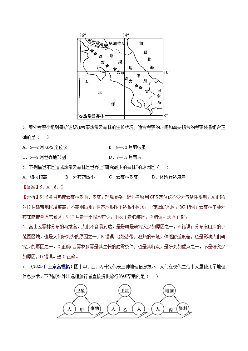 专题12 地理信息技术的应用-2021年高考真题和模拟题地理分项汇编（广东新高考专用）03