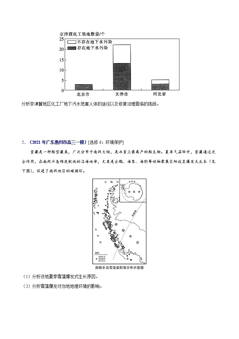 专题18环境保护-2021年高考真题和模拟题地理分项汇编（广东新高考专用）（原卷版）第2页