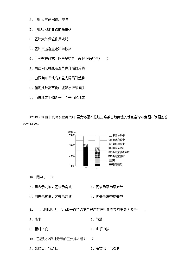 【新教材精创】5.1 地表环境的差异性  同步训练-鲁教版高中地理选择性必修Ⅰ03