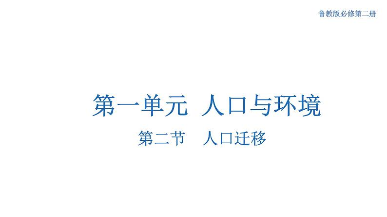 【新教材精创】1.2 人口迁移课件（2）-鲁教版高中地理必修第二册01