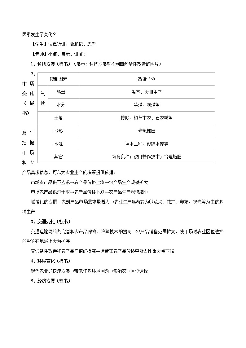 【新教材精创】3.1 农业的区位选择（第2课时）教学设计（2）-鲁教版高中地理必修第二册03
