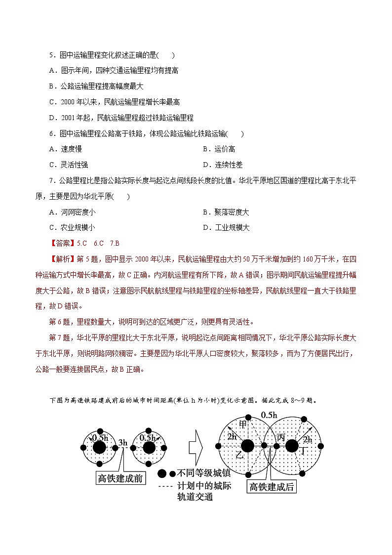 【新教材精创】4.1 交通运输与区域发展（第1课时）同步训练（2）-鲁教版高中地理必修第二册03