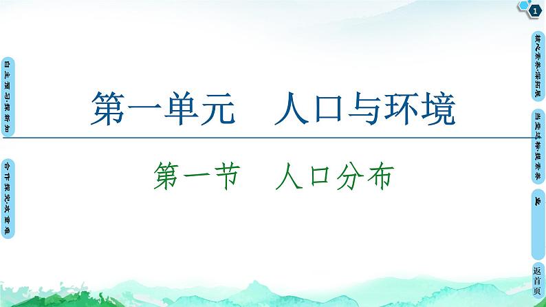 第1单元 第1节　人口分布 课件—2020-2021学年鲁教版（2019）地理必修2(共65张PPT)第1页