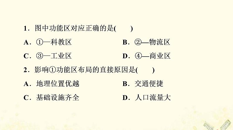 2022届高考地理一轮复习课后集训22城镇内部空间结构课件03