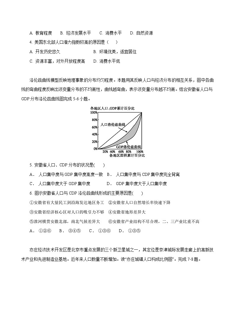 【新教材精创】第一单元 人口与环境单元测试卷（2）-鲁教版高中地理必修第二册02