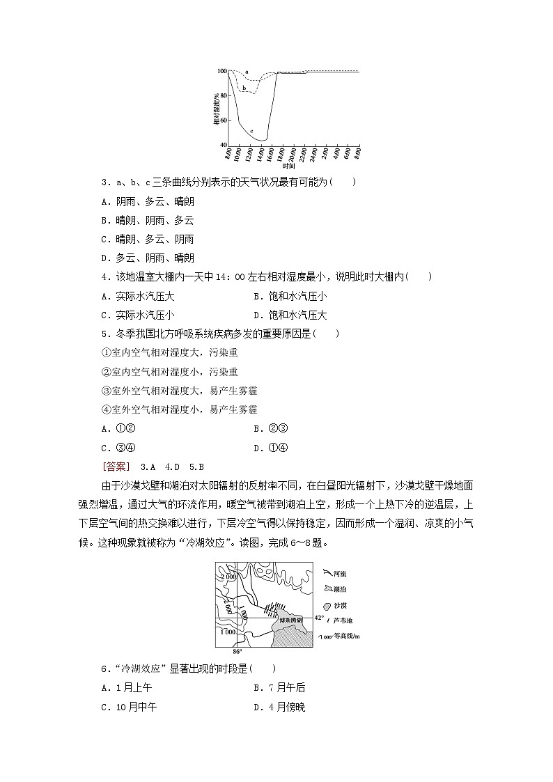 高考地理一轮复习课后集训6大气的组成和垂直分层冷热不均引起大气运动含解析 试卷02