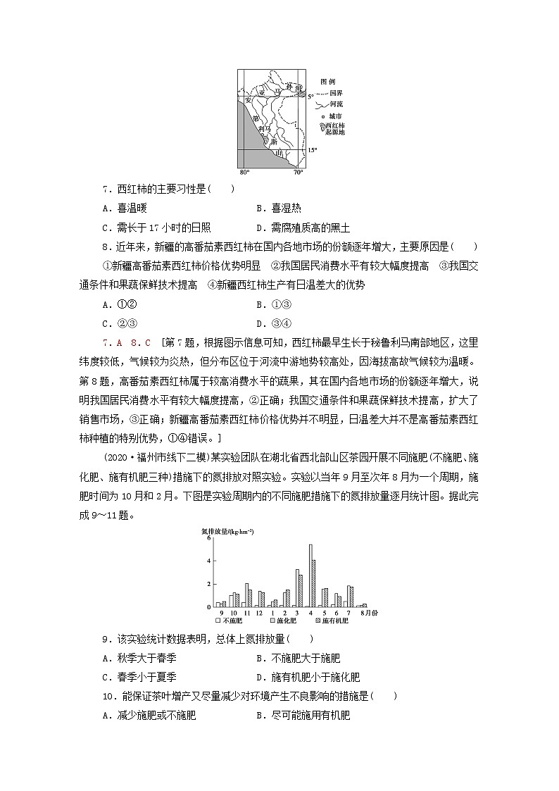 高考地理一轮复习课后集训24农业的区位选择含解析 试卷03