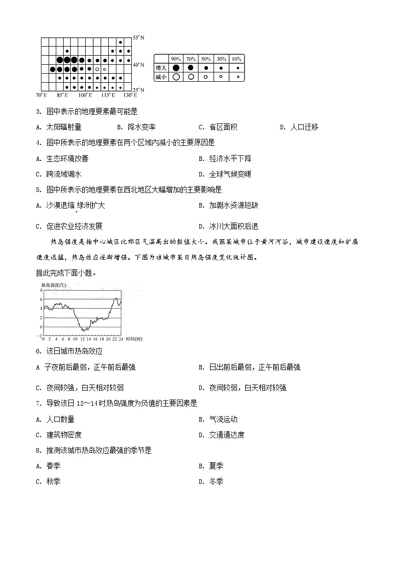 广西北海市2019-2020学年高三第一次模拟考试文综地理试题02