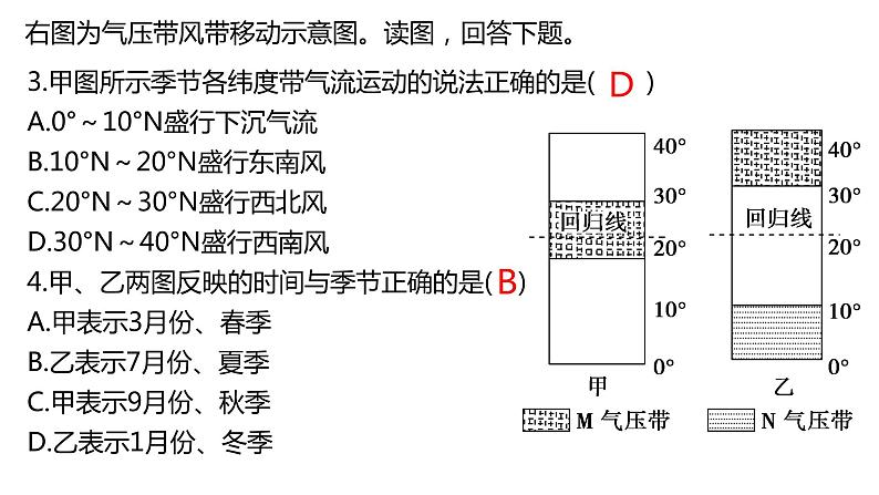 3.1气压带、风带的形成与移动（3）课件15湘教版（2019）高中地理选择性必修一07