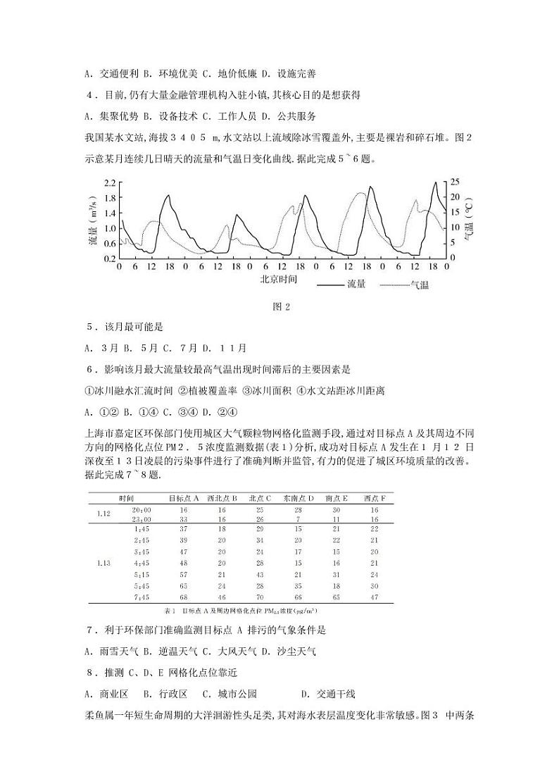 山东省济南市2021-2022学年高三上学期1月学情检测地理试题02