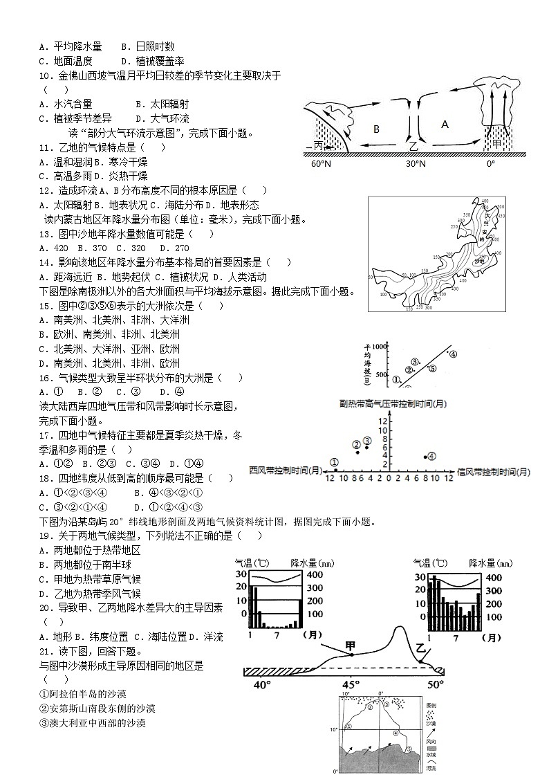 2021-2022高二地理选择性必修一配套测试试卷08第2页