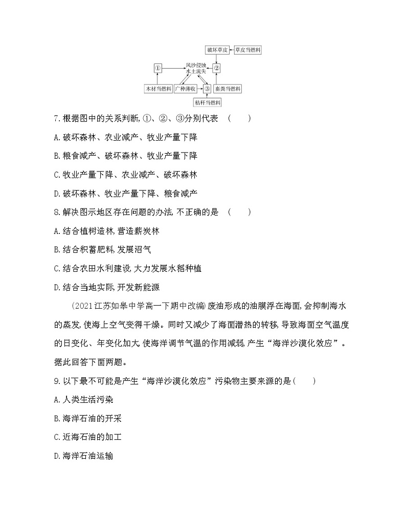 第三节　环境问题及其危害-2022版地理选择性必修3人教版（2019） 同步练习 （Word含解析）第3页