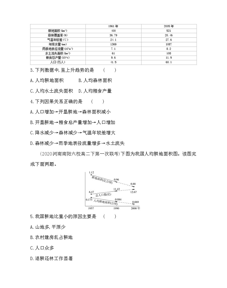 第三节　中国的耕地资源与粮食安全- 地理选择性必修3人教版（2019） 同步练习 （Word含解析）02