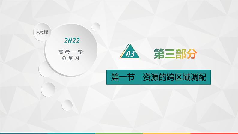 2022届高考地理人教版一轮总复习  第十七章　第一节　资源的跨区域调配  课件第1页