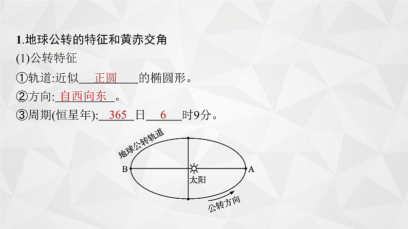 2022届高考地理湘教版一轮总复习  第二章　第三节　地球的公转及其地理意义  课件04
