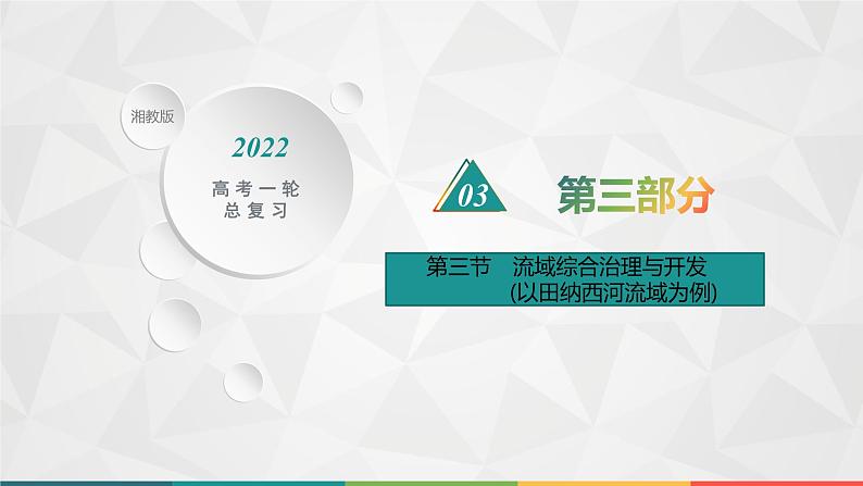 2022届高考地理湘教版一轮总复习  第十二章　第三节　流域综合治理与开发(以田纳西河流域为例)  课件第1页