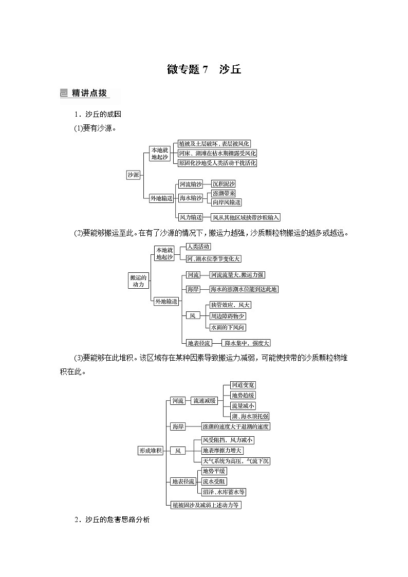2022年高考地理二轮复习(新高考1) 专题4 微专题7　沙丘学案第1页