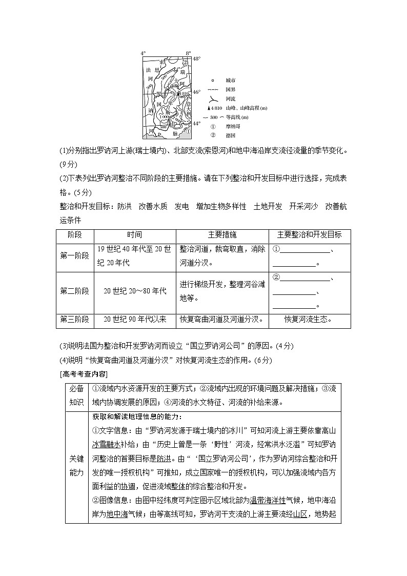 2022年高考地理二轮复习(新高考1) 专题12 考点1　流域内协调发展学案第3页
