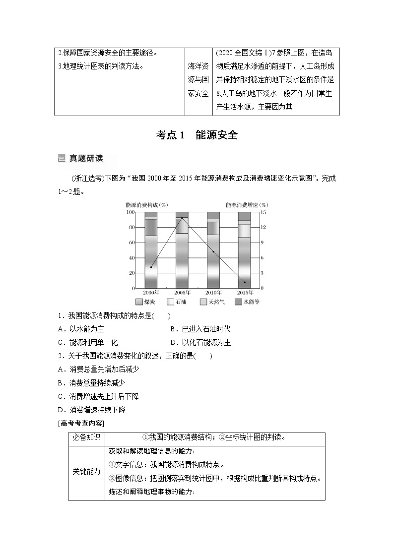 2022年高考地理二轮复习(新高考1) 专题13 考点1　能源安全学案02