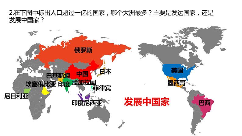 1.1 人口分布第1课时2022年高二地理下学期必修二（湘教版）课件第8页