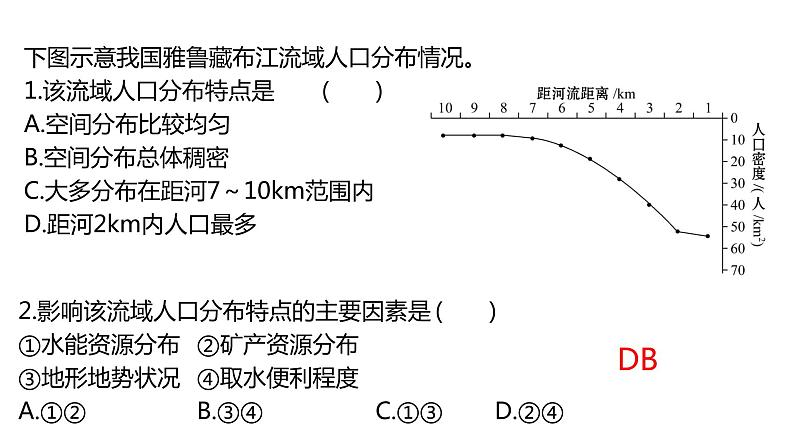 1.1 人口分布第2课时2022年高二地理下学期必修二（湘教版）课件06