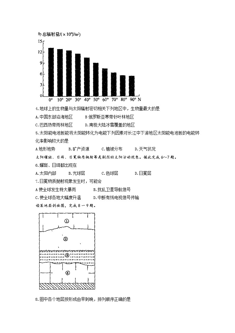 2021-2022学年河南省平顶山市九校联盟高一上学期期中联考地理试题含解析02