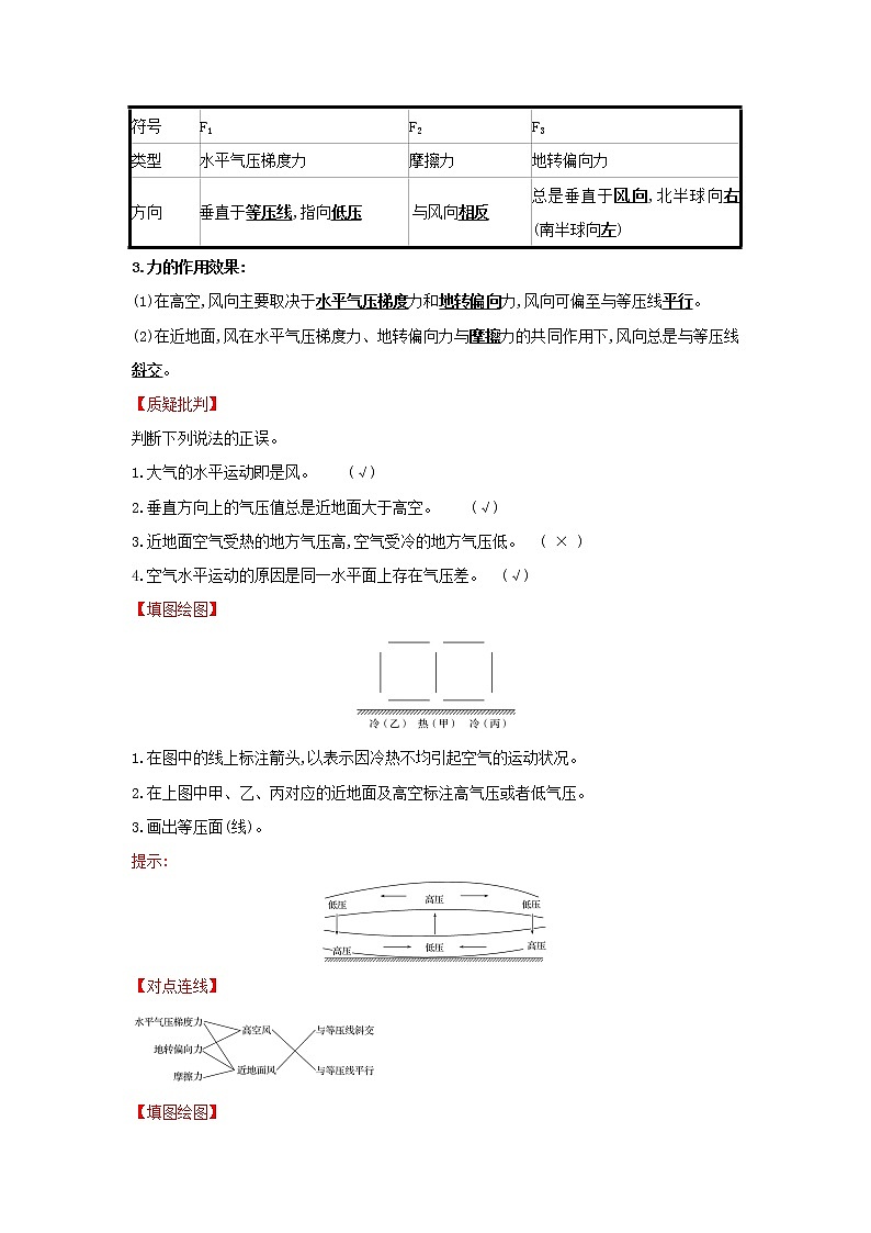 高中地理第二章自然地理要素及现象第三节第2课时热力环流与大气运动学案中图版必修一第2页