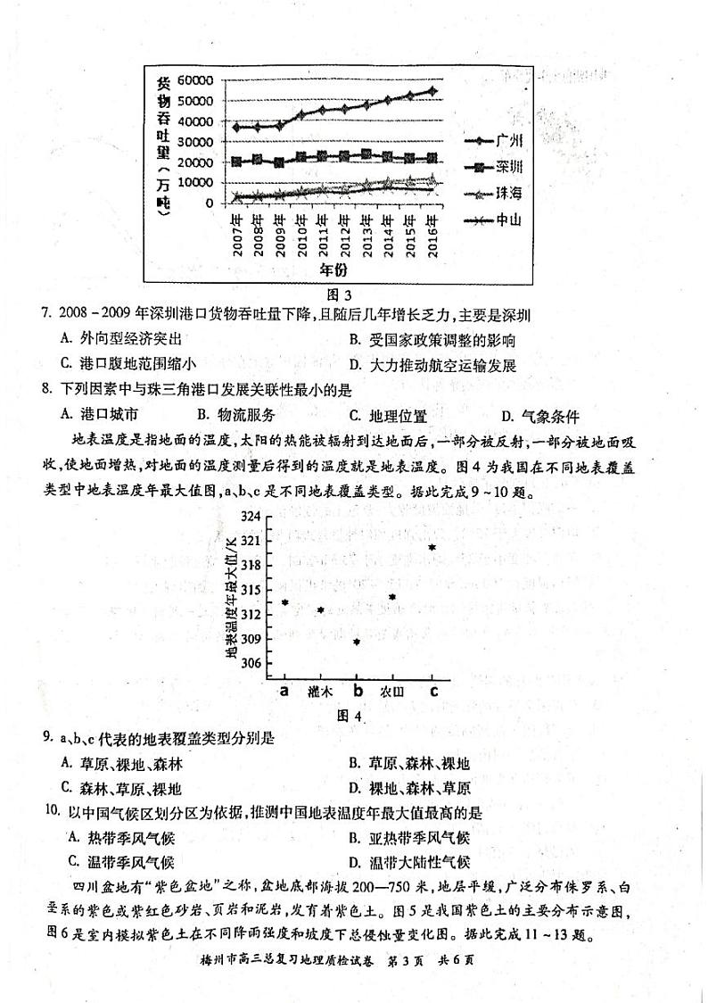广东省梅州市2021-2022学年高三下学期2月总复习质检（一模）地理试题含答案03