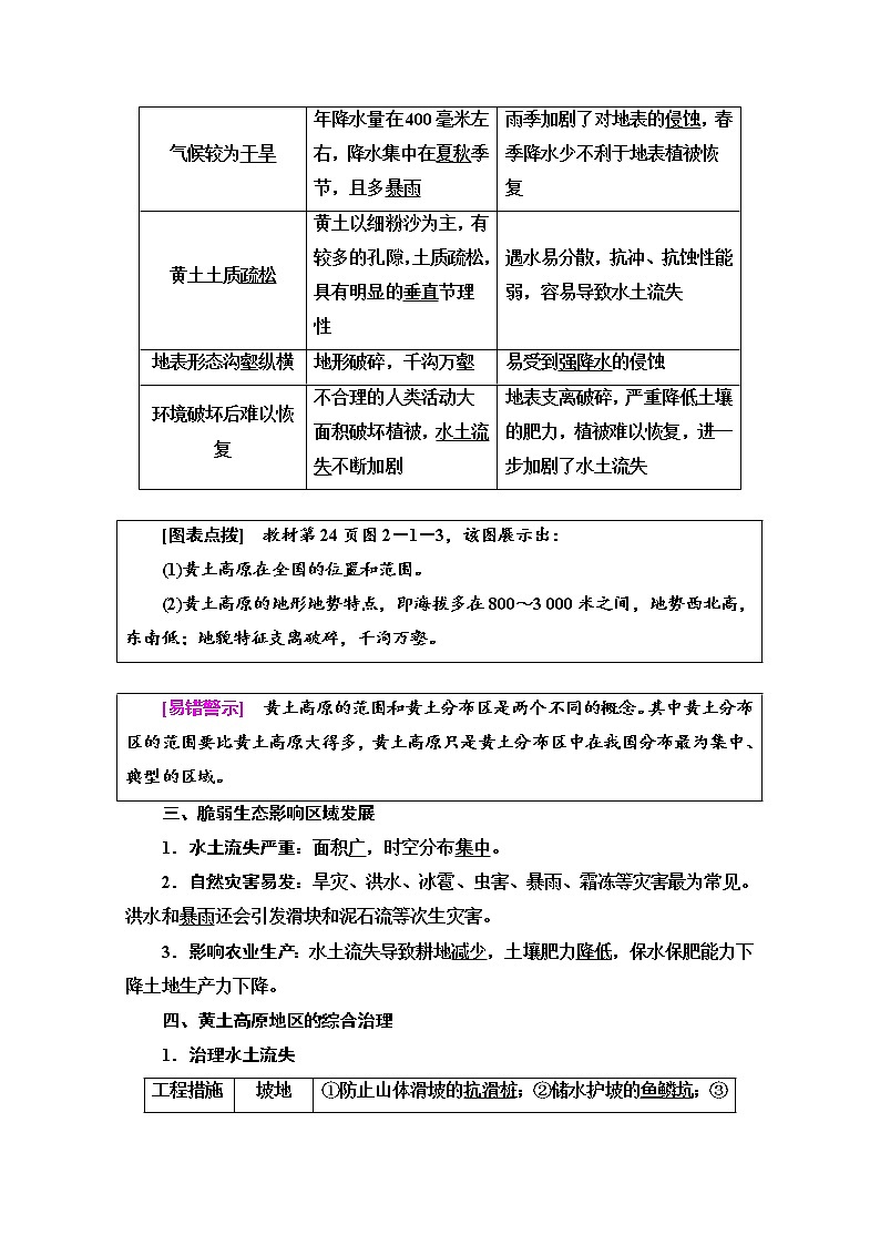 2020-2021学年新教材鲁教版地理选择性必修2教案：第2单元+第1节　生态脆弱地区的发展——以黄土高原地区为例+Word版含解析第2页