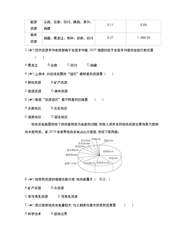 第一章复习提升-2022版地理选择性必修3湘教版（2019） 同步练习 （Word含解析）02