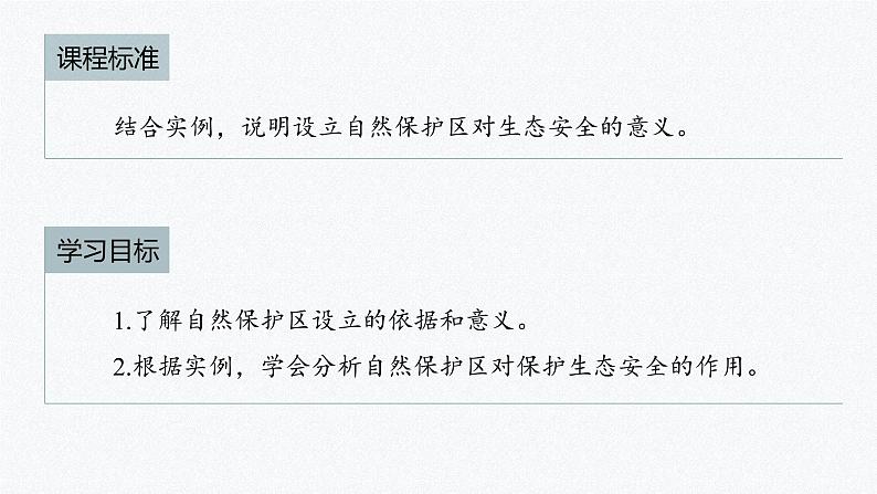 高中地理鲁教版(2019)选择性必修3 资源、环境与国家安全 第二单元 第二节　自然保护区与生态安全（66张PPT）02