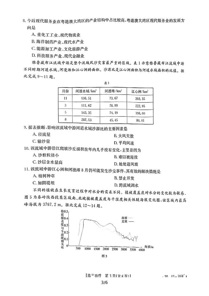 闽粤名校联盟2022届高三2月联考地理试题（含答案）03