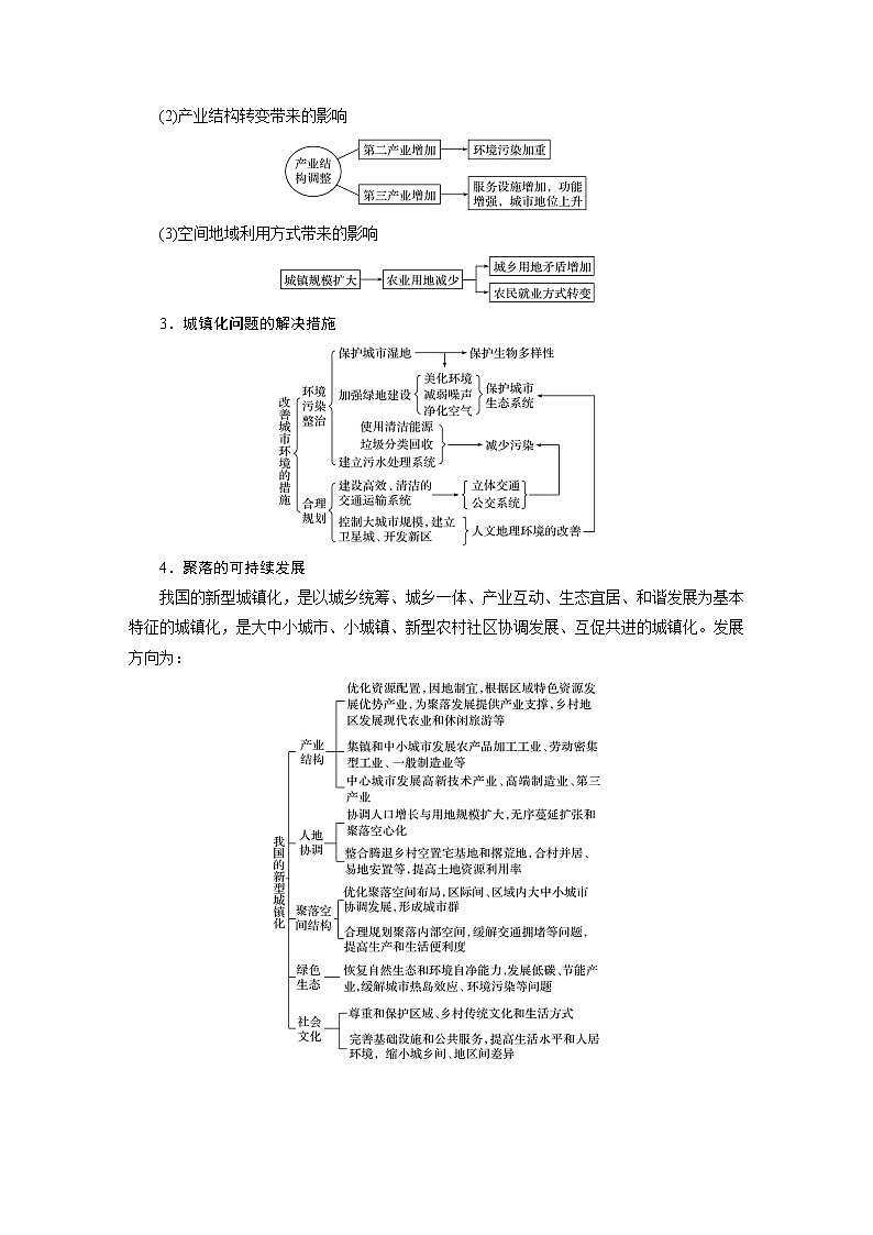 2022年高考地理二轮复习(新高考1) 专题7 考点4　城镇化学案03