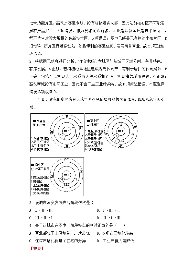 2022届高三二轮专题卷 地理（八）城市与乡村 教师版02