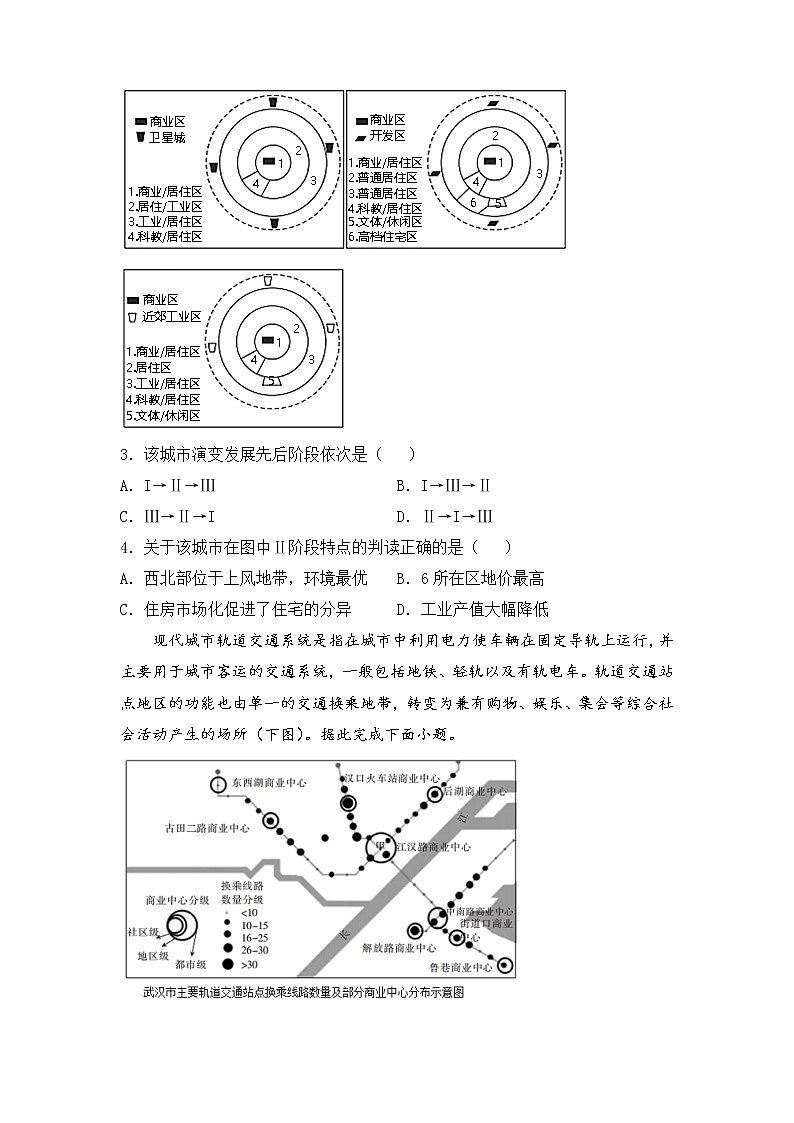 2022届高三二轮专题卷 地理（八）城市与乡村 学生版02