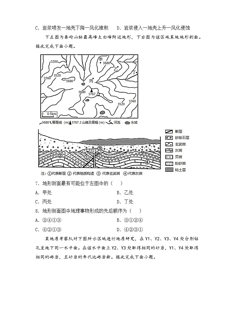 2022届高三二轮专题卷 地理（五）地表形态的塑造 学生版03