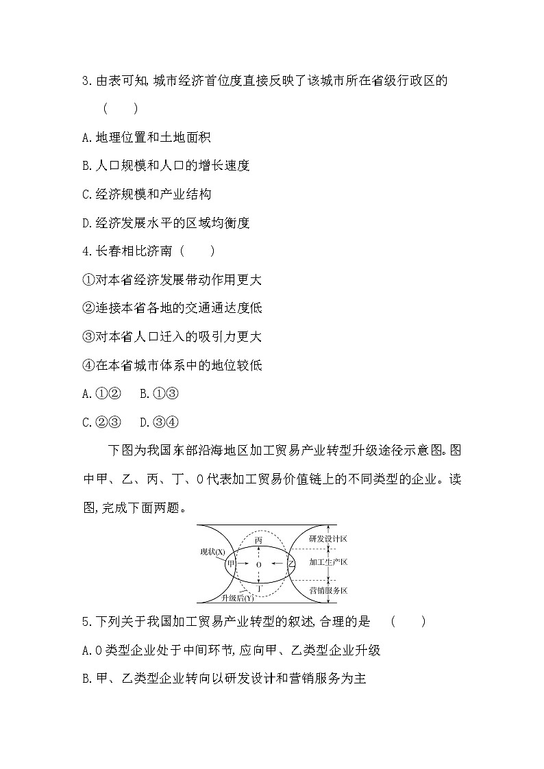 第二章达标检测-2022版地理选择性必修2湘教版（2019） 同步练习 （Word含解析）02
