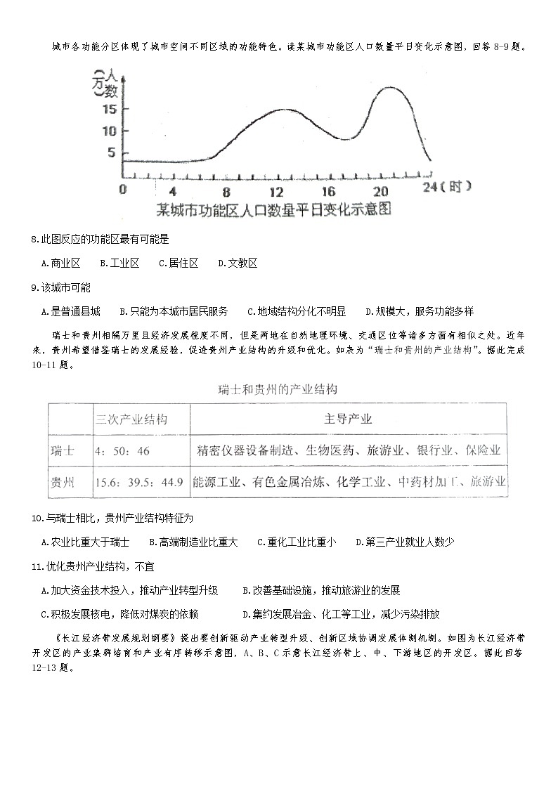 天津市红桥区2021届高三下学期5月第二次质量调查（二模）地理试题含答案03