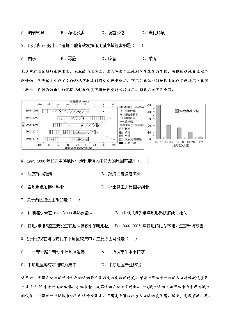 2020-2021学年高中地理新人教版必修第二册 第二章 第二节 城镇化 巩固练习02