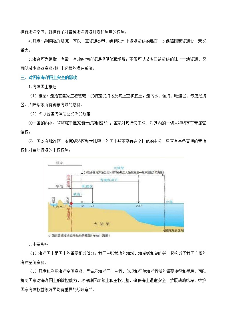 2.4　海洋空间资源开发与国家安全　学案　高中地理新人教版选择性必修3（2022年）第2页