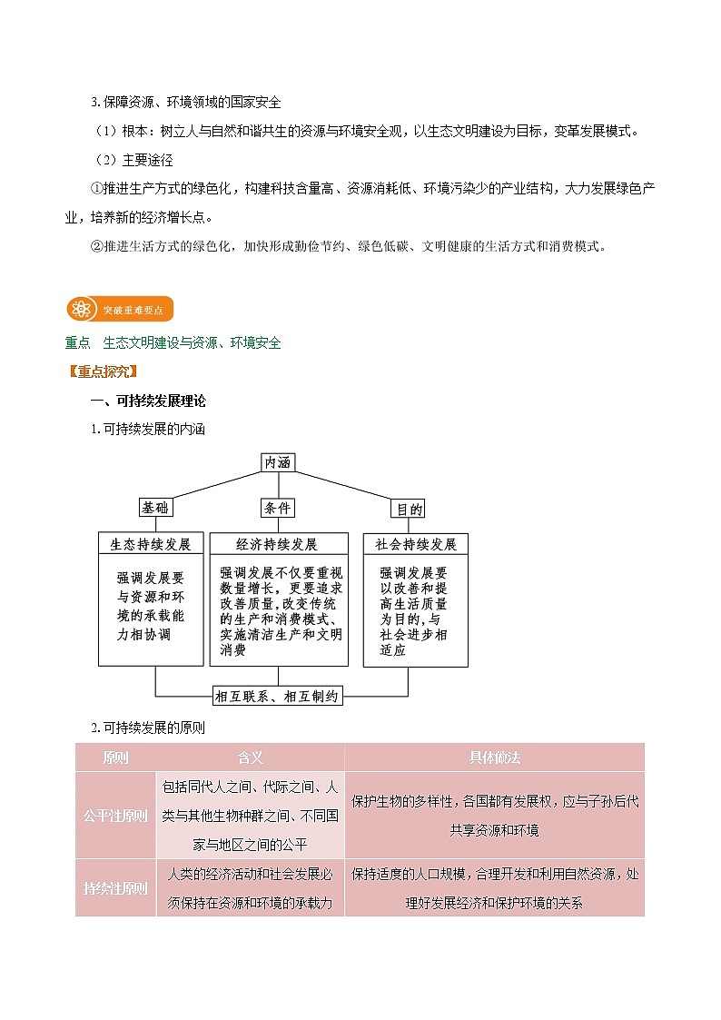 4.1　走向生态文明　学案　高中地理新人教版选择性必修3（2022年）第2页